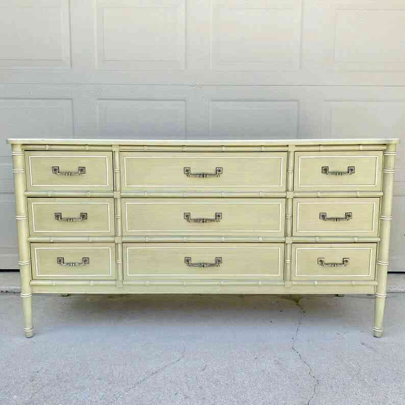 Faux Bamboo Dresser 9 Drawer