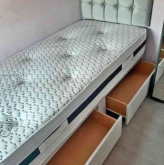 Single size bed with mattress 