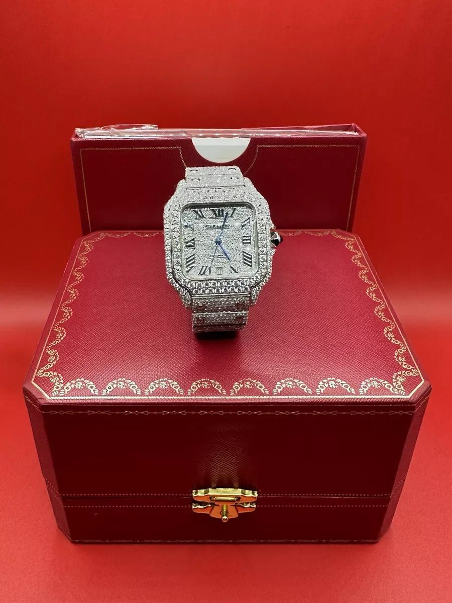 Cartier Santos 40mm VVS diamonds bust down