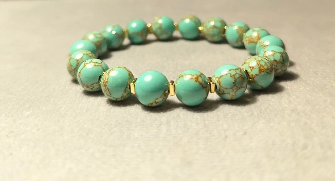 Bracelet "Éclat Turquoise Doré"