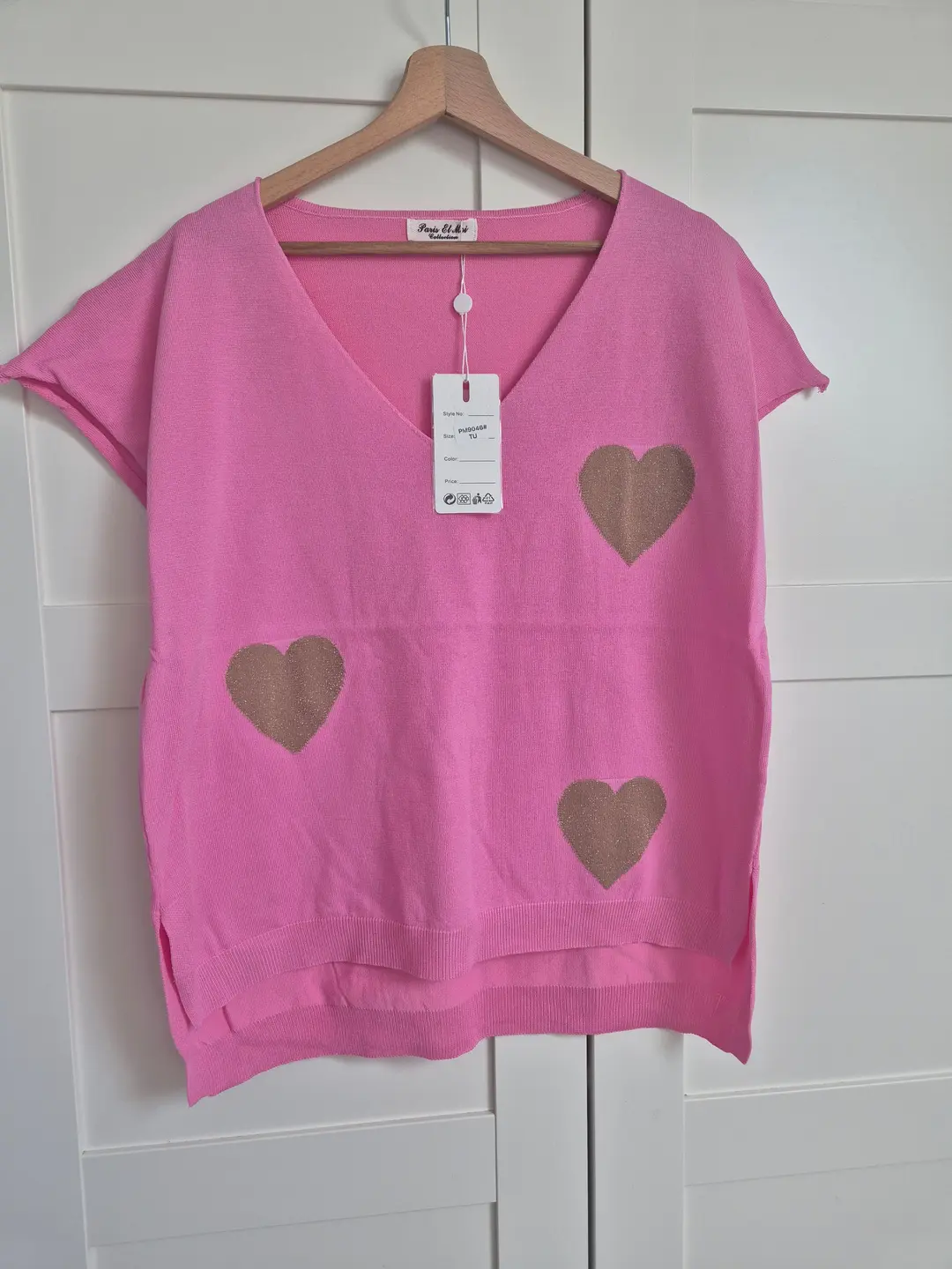 T-shirt cœur doré oversize 