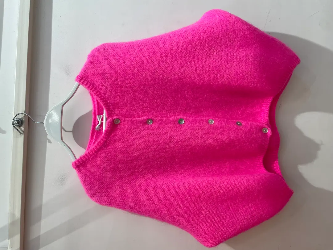 Gilet manches courtes fuchsia fluo