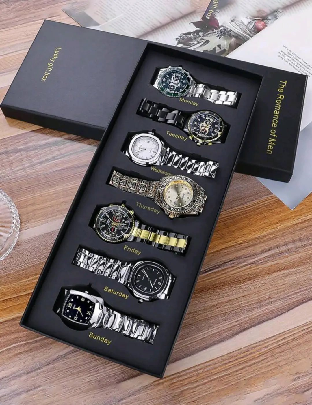 Coffret Montre Luxe 7 en 1 –Montres, 7 Jours 7