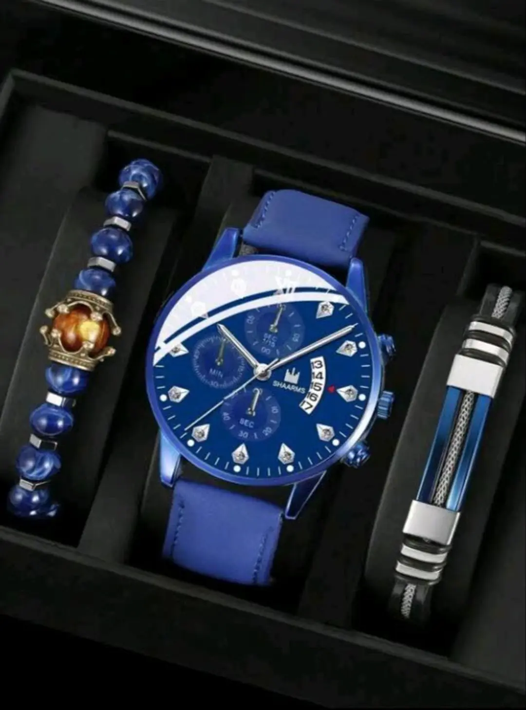Set Homme 3 pièces – Montre Luxe & Bracelets Fun