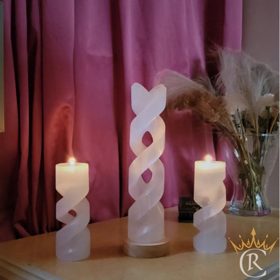 Spiral selenite laps  3 pcs
