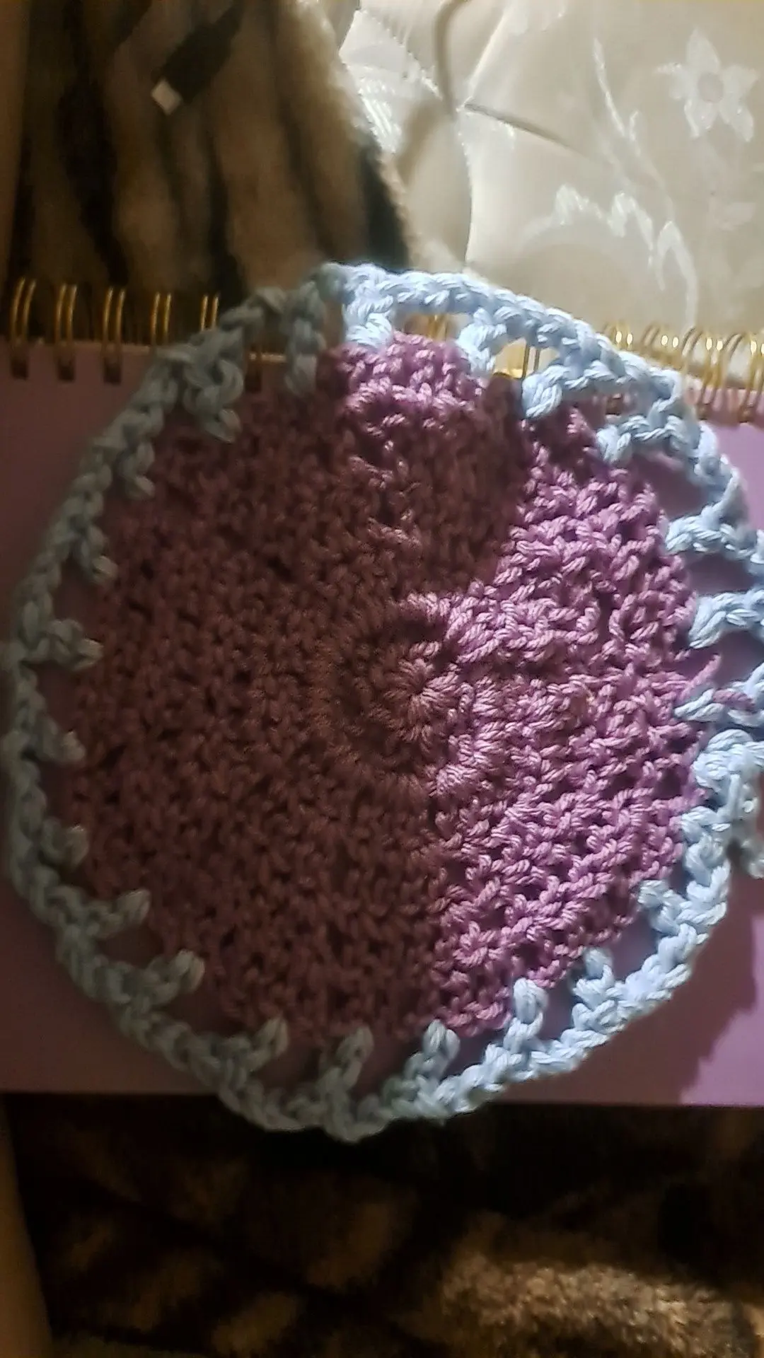 Crocheted coaster for hot bowls