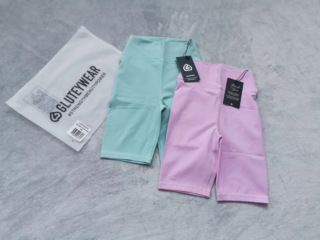 2 packs gluteywear workout cycling shorts Scrunch bum high rise candy pink & Selina duck egg mint size xs #summer #holiday 