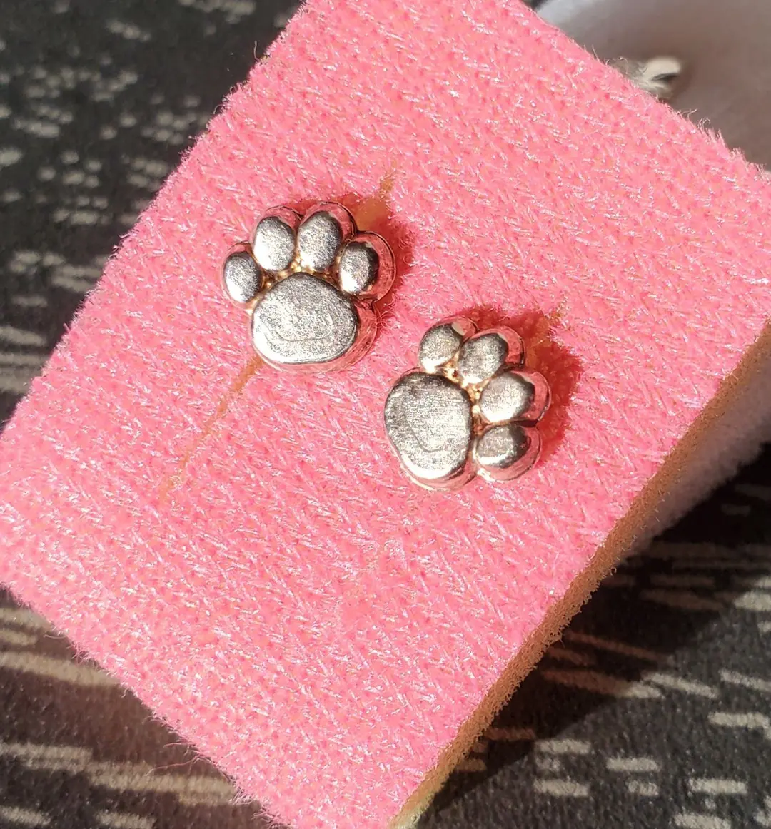 925 Sterling Silver Dog Paw Earrings