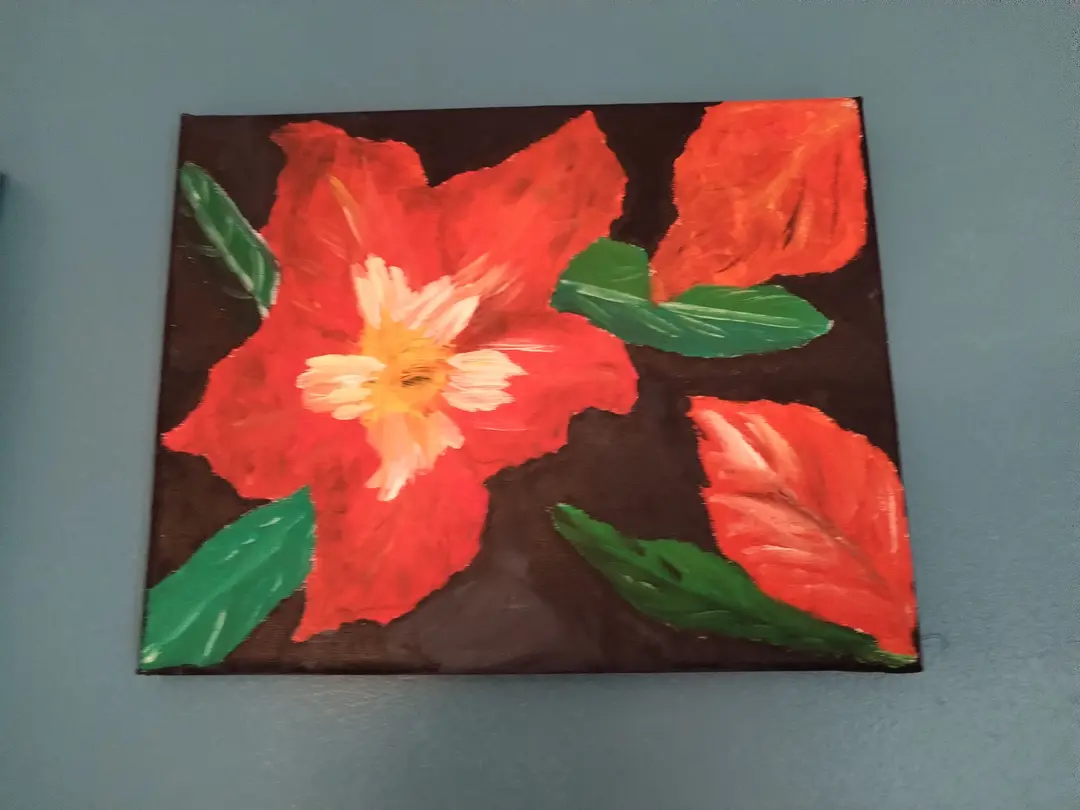 Acrylic Flower Painting on Canvas 