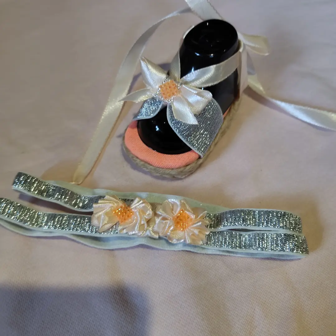 Baby sandals 3-6 months melon color Handmade