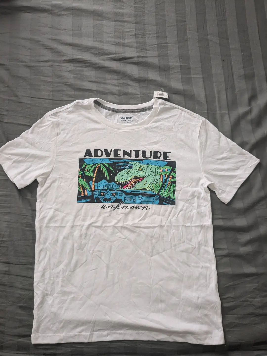 Old Navy "Adventure Unknown" T-Shirt White Graphic Tee