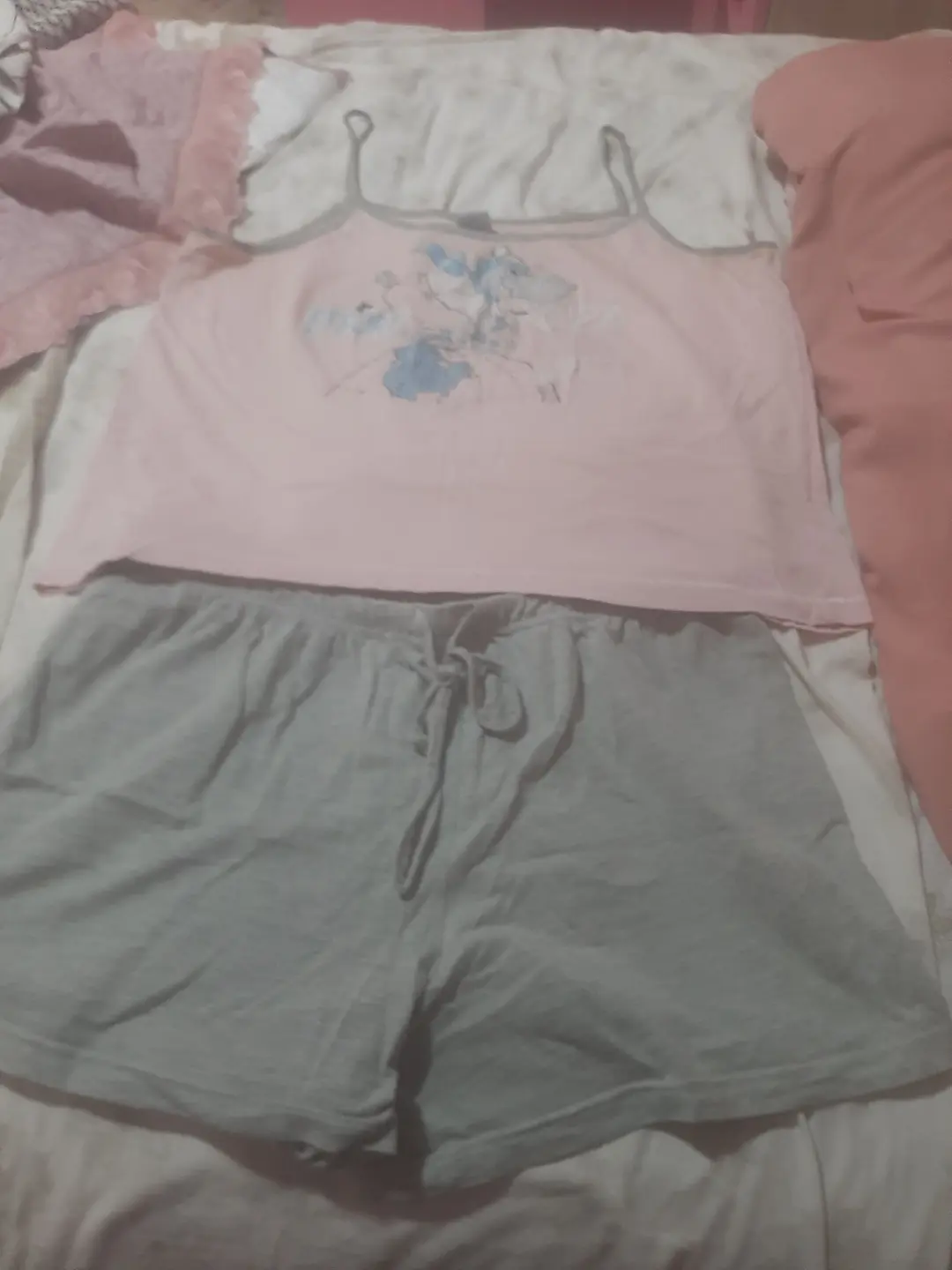 Pigiama estivo rosa e grigio TagliaL