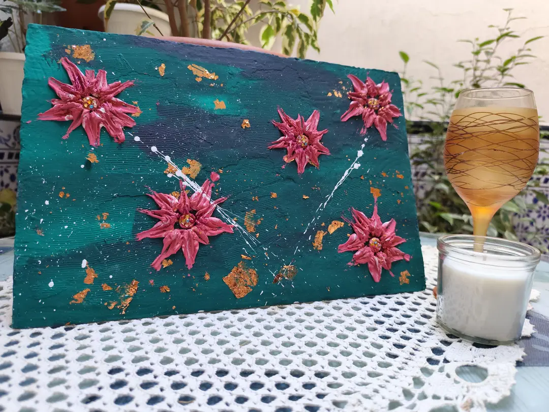 🌸 Cuadro “Flores en relieve” 🌸