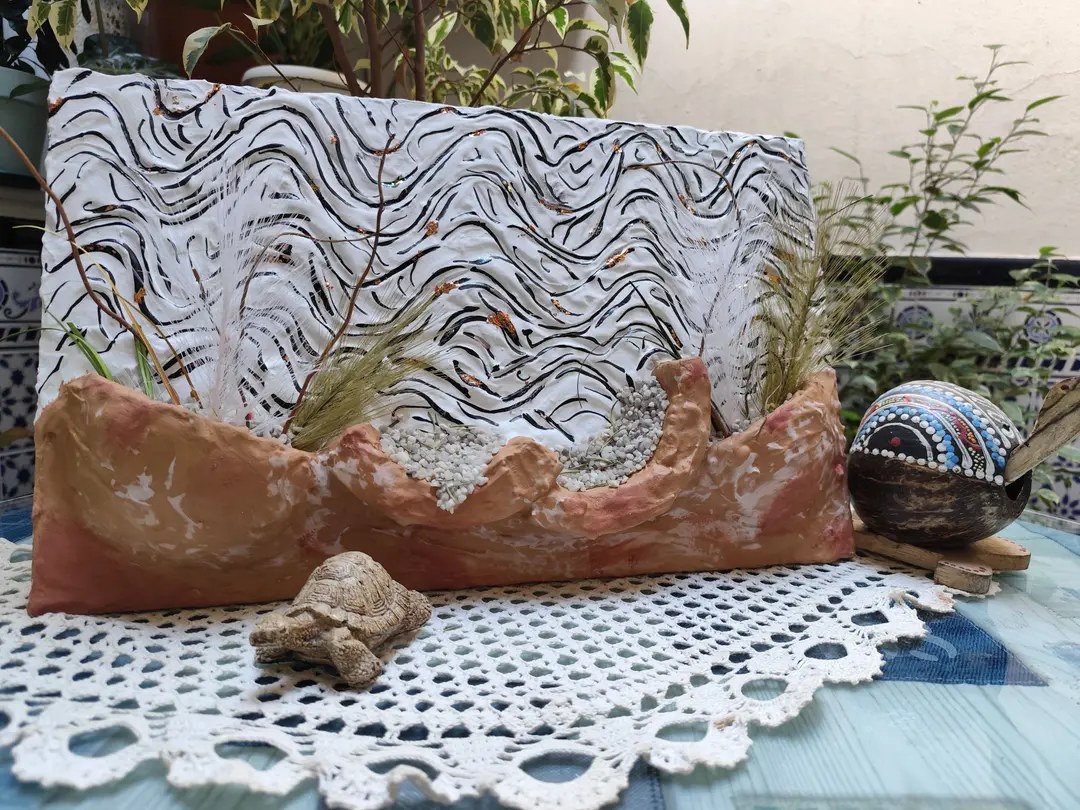 🌾 Obra decorativa en relieve “Paisaje abstracto” 🌾