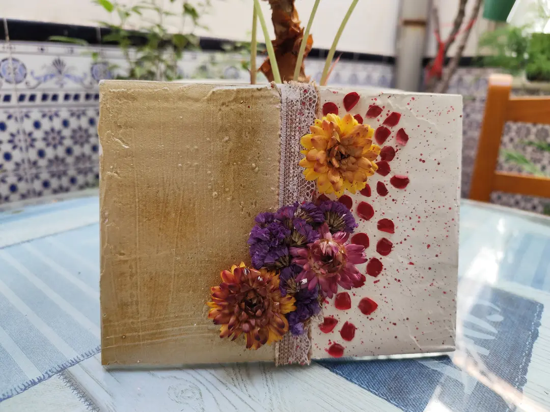🪻Cuadro artesanal con flores naturales🪷