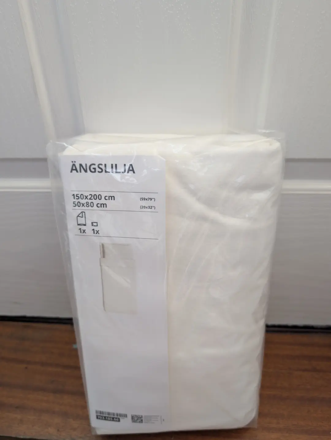 Ikea White plain Single Duvet Cover & Pillowcase