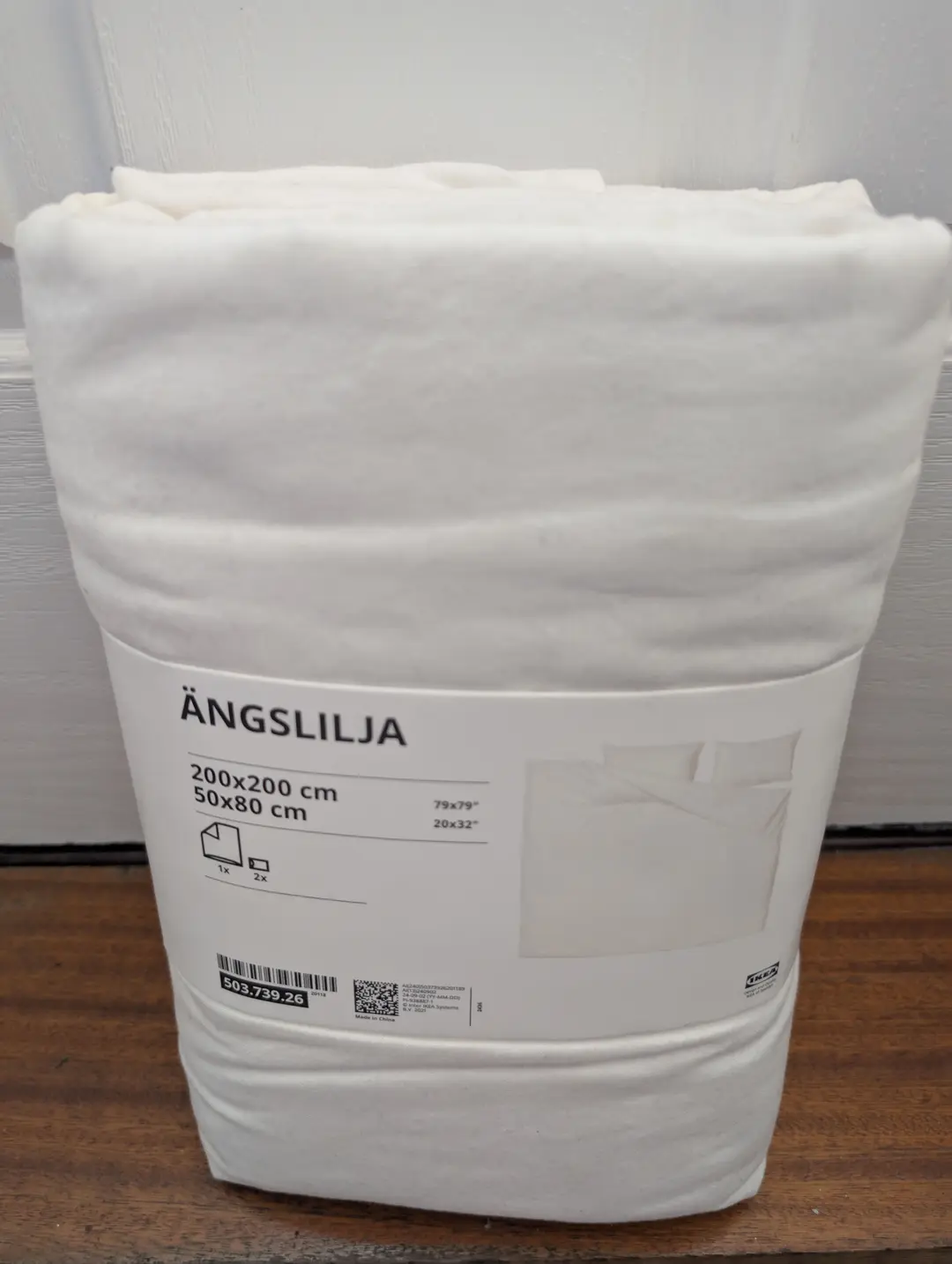 Ikea White plain Double Duvet Cover & 2 Pillowcase