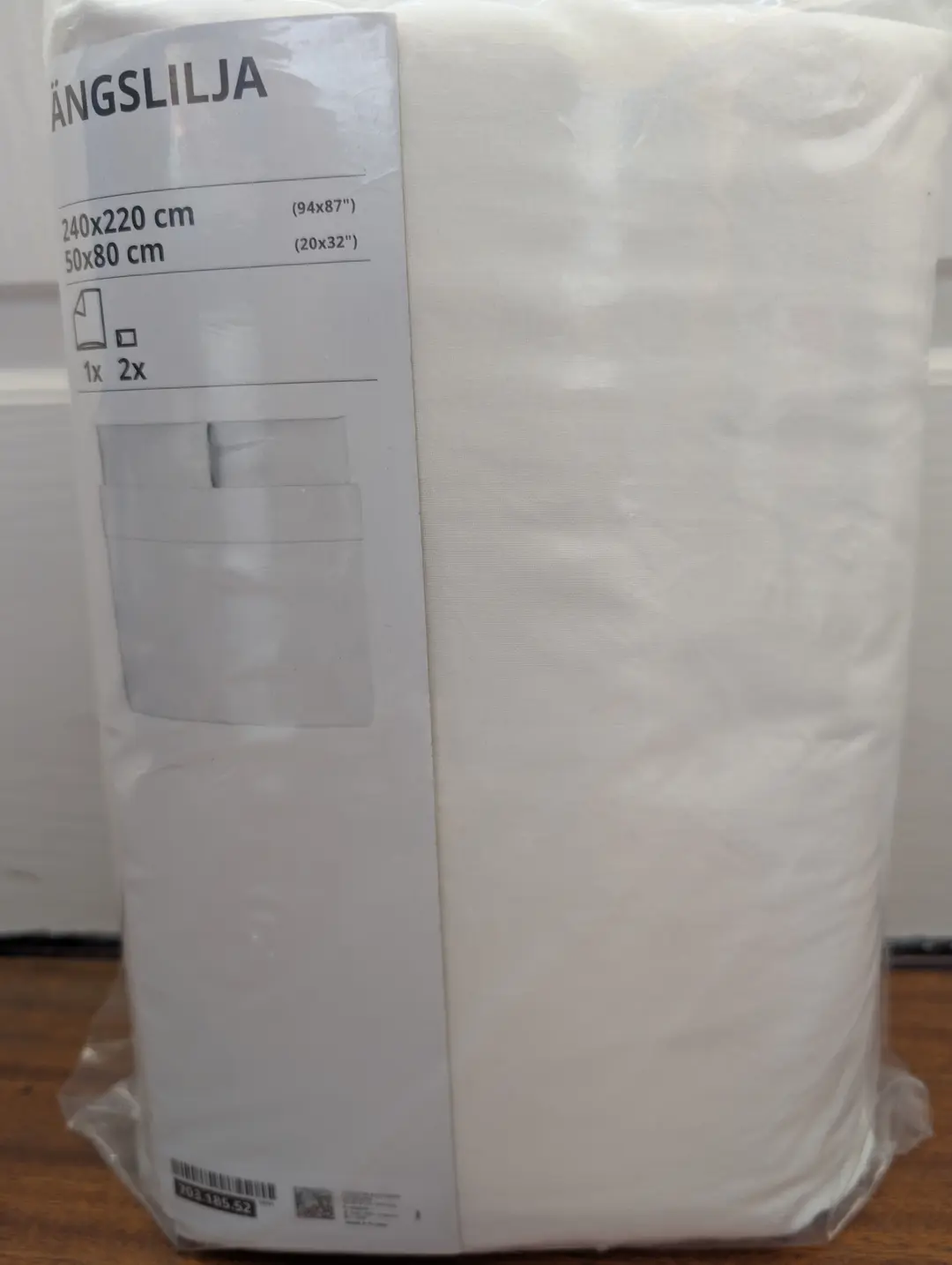 Ikea White Plain KingSize Duvet Cover & 2 Pillowcase