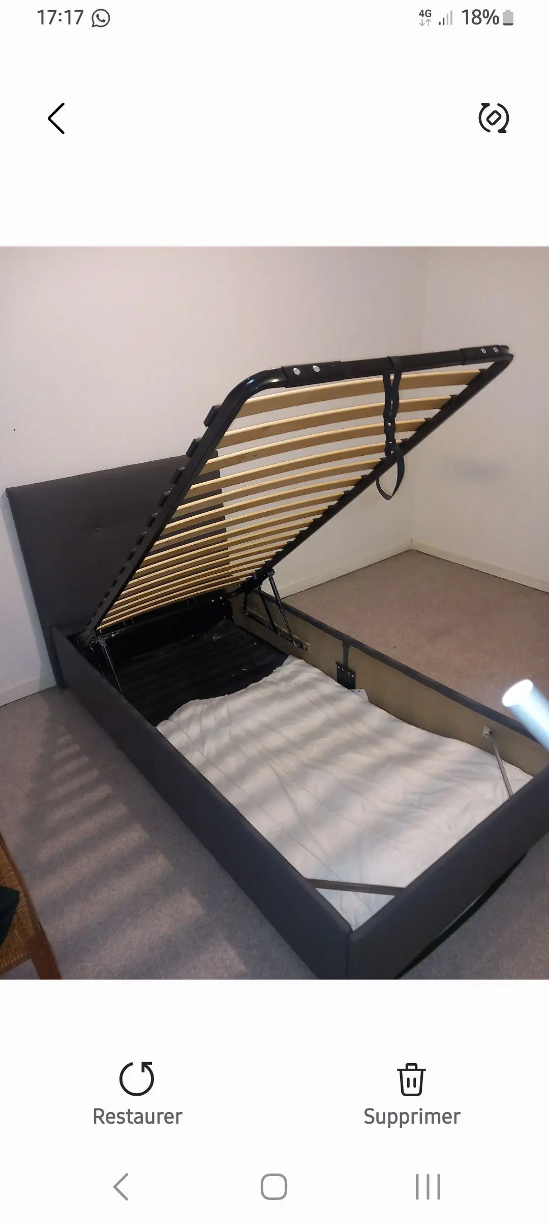 Lit coffre cuir une place 