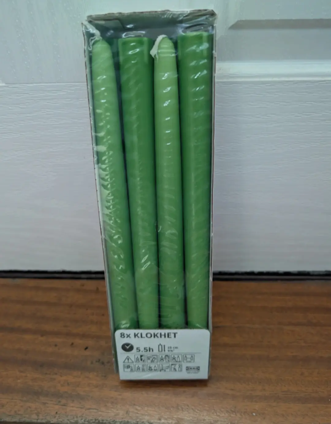 Ikea KLOKHET
Unscented candle, green, 25 cm 8 Pack