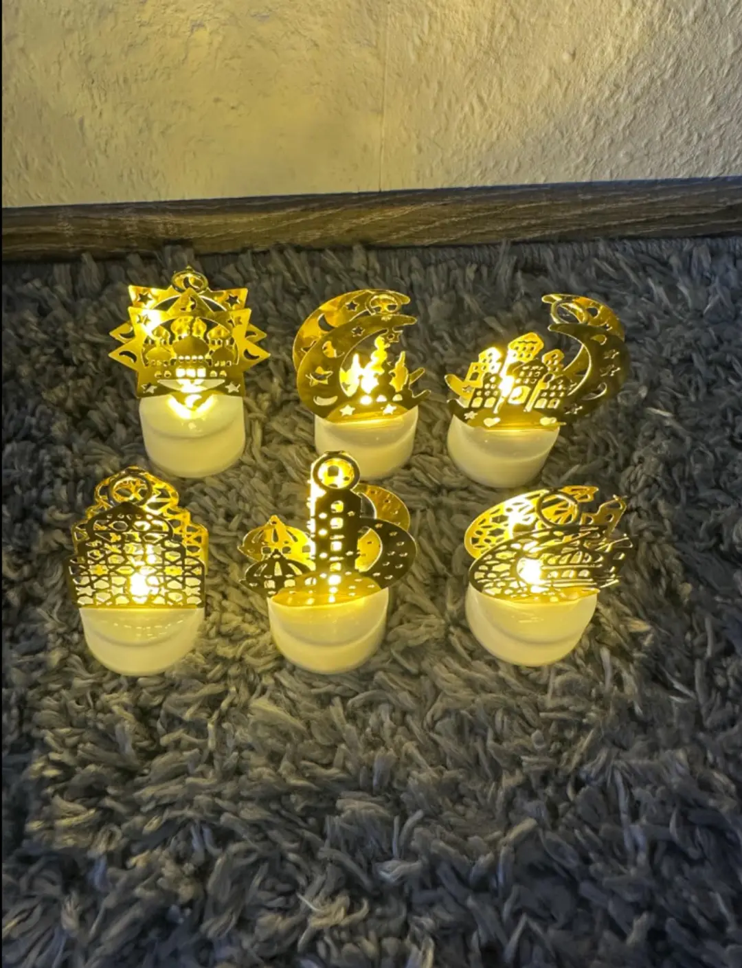 Ramadan Decoration LED Lamp, 6 Pc Ramadan Lamp's. Eid Moon, Star, Night & Light