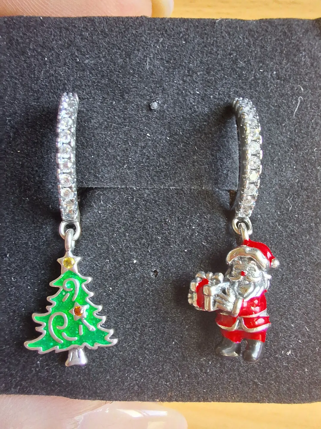 Christmas Santa clause and Christmas tree earrings 