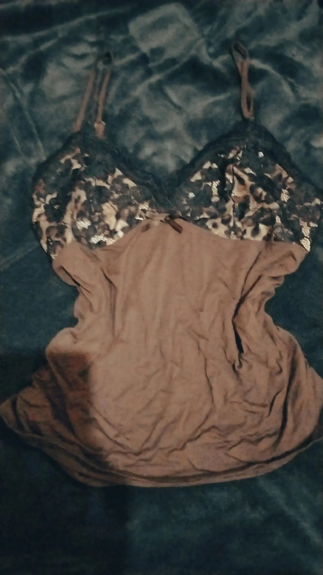 Y2K Vintage leopard print lace-trimmed camisole top