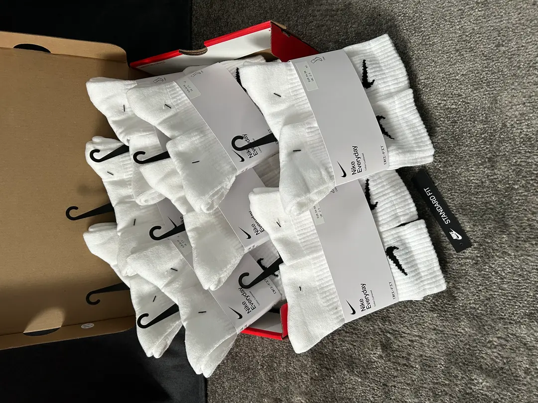 Nike everyday cushioned crew Small socks 2-5 uk 2 pair pack men’s woman’s kids junior gift present Christmas 