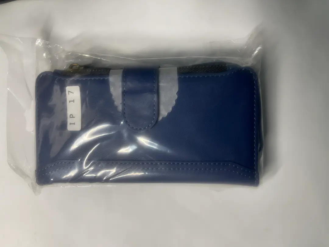 For iPhone 17 Magnetic Closure 9 Card Slots Zipper Leather Wallet Case with Hand Strap (Black)