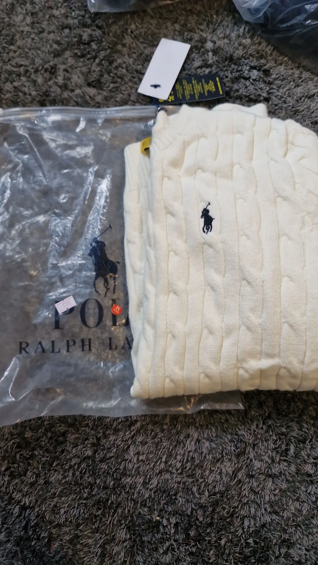 White ralph lauren cable knit 