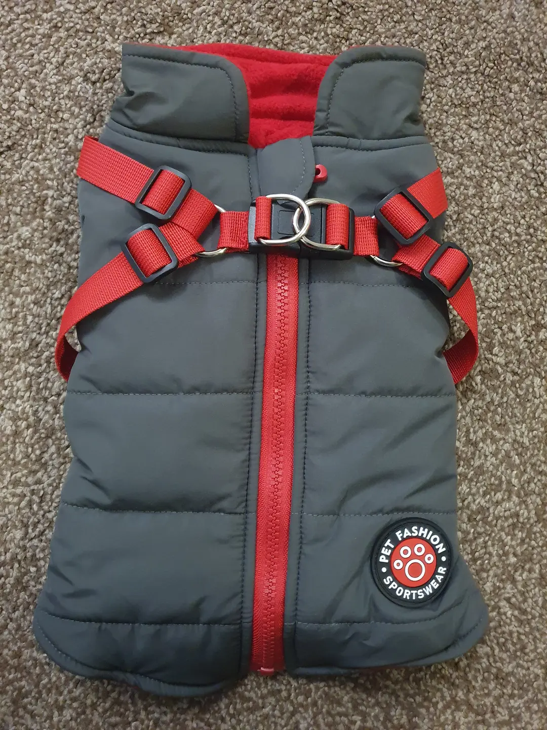 Dog Coat Small Size Waterproof With Harness Jacket Raincoat Winter Zip Coats Pet Hole Warm