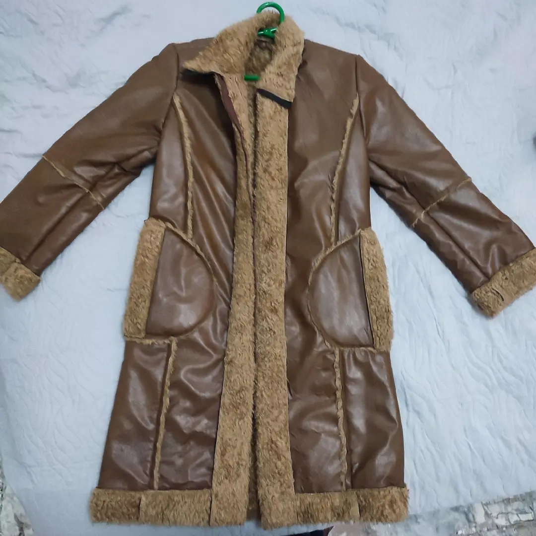 Cappotto lungo bambina interno pelliccia tg 10/12 anni 