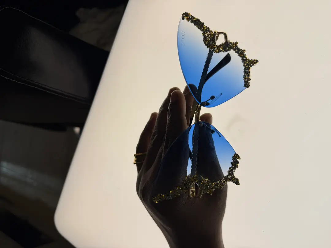 Sugar Venom Lady Butterfly Blue and black Sunglasses.  