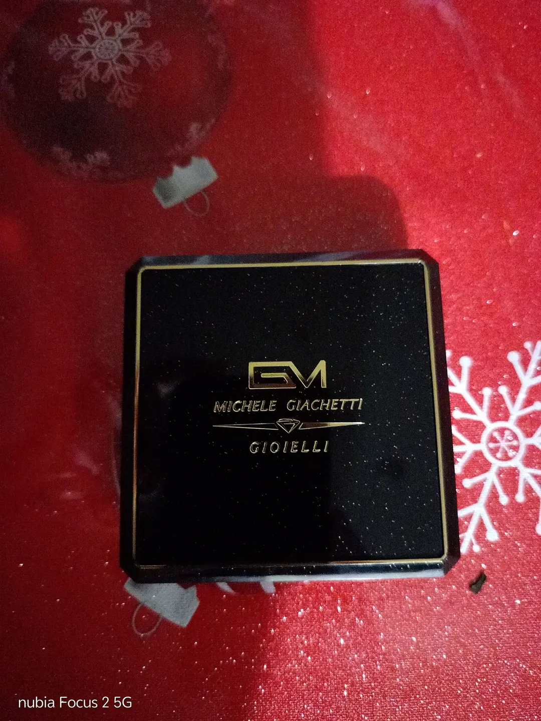 Scatola Originale Vuota Michele Giachetti Gioielli - Nera con Glitter e Dettagli Oro