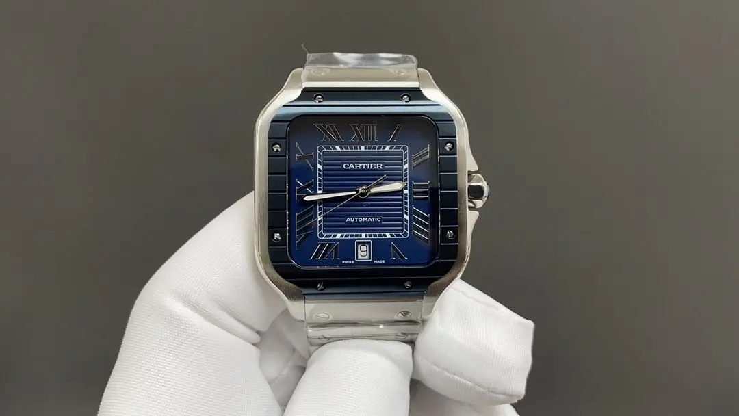 Cartier santos blue dial