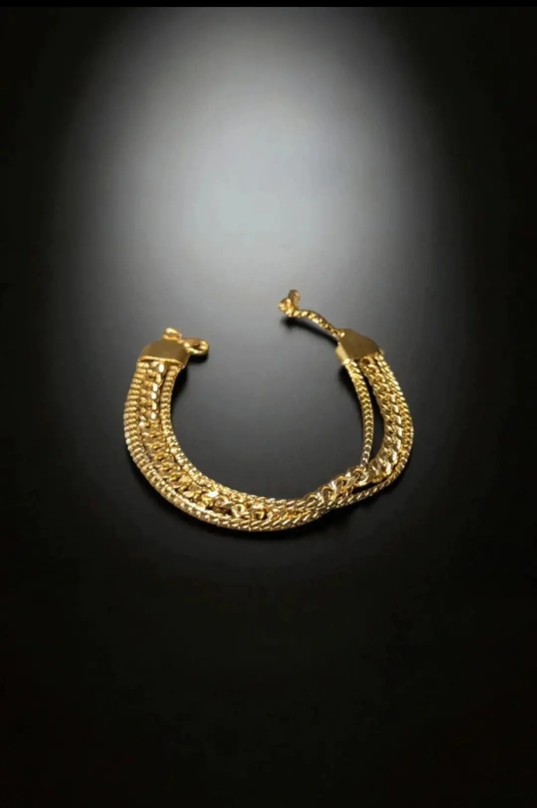 Bracelet multi rangs en acier inoxydable dorée 